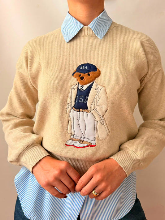 SUÉTER POLO BEIGE